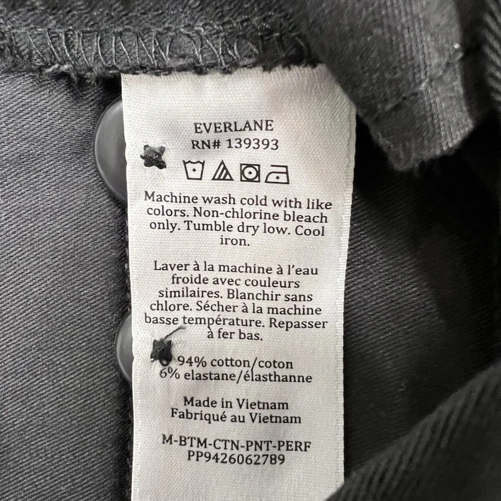 Everlane Uniform Pants The Performance Chino Slim Fit Black‎ Mens 33x32 Career
